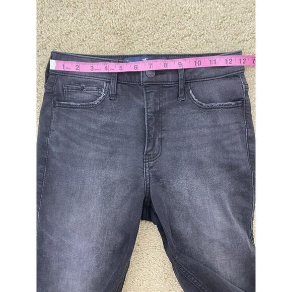 Hollister Womens Jeans Size 26 High Rise Slim Straight Washed Gray/Black - Picture 8 of 10